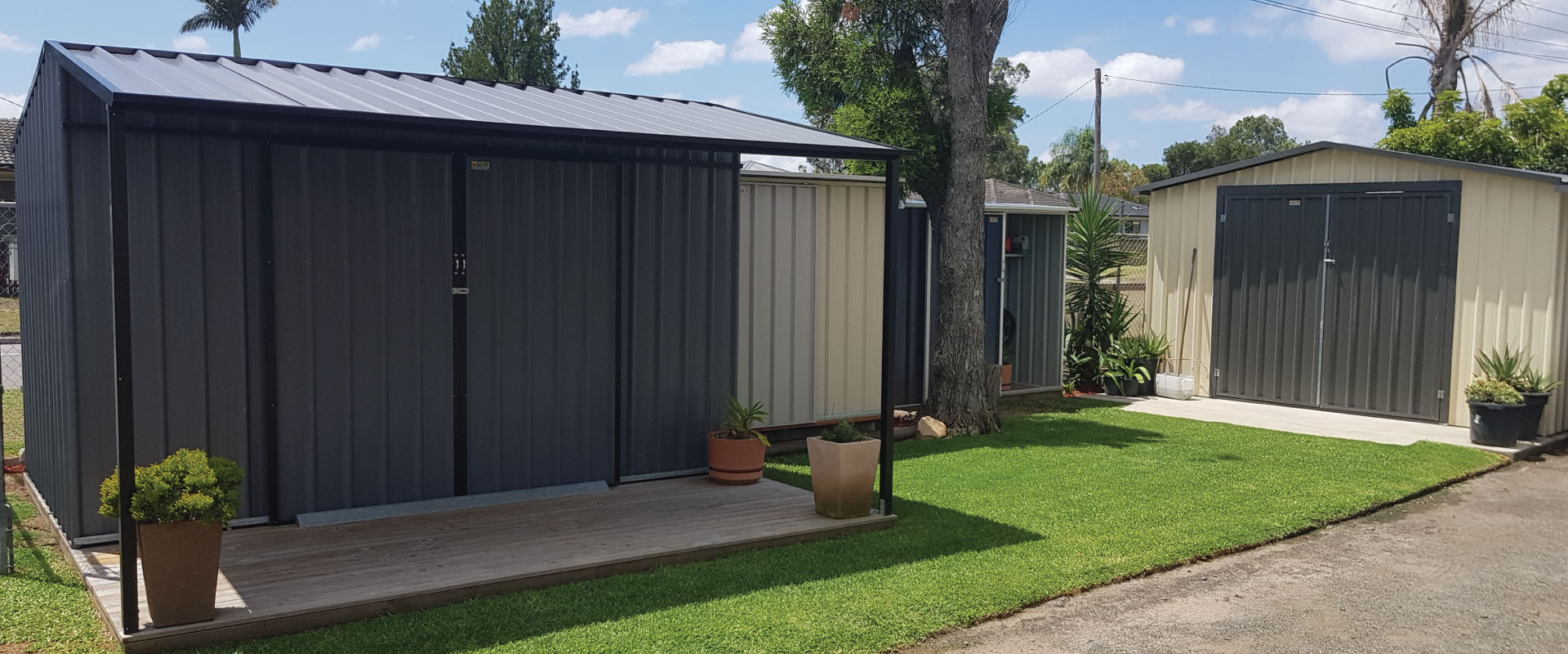 Custom garden sheds Newcastle on display at New Look Shed City